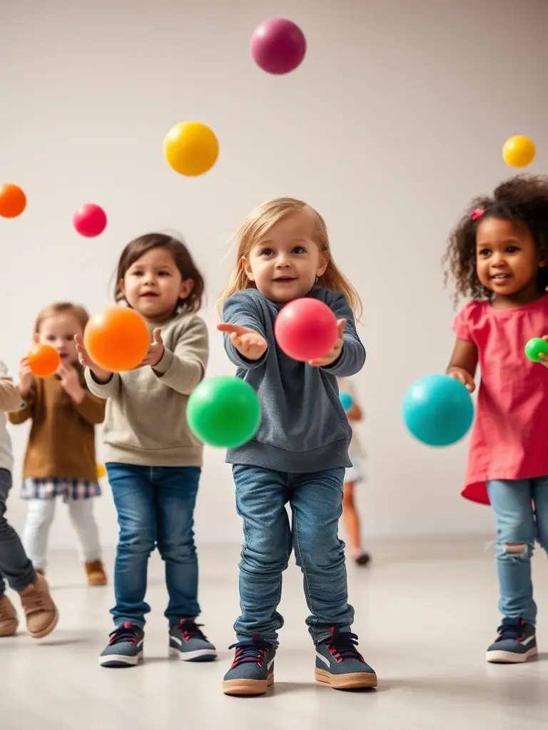 A photo of children participating in a circus workshop, smiling and engaged, demonstrating ASS CARRE MAGIQUE's commitment to education and outreach.